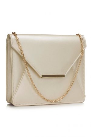 LSE307 - Ivory Flap Clutch Evening Bag