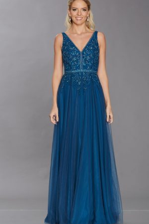 Victoria Dress – Peacock Blue 18