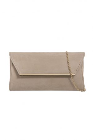 W315 - Nude Suede Clutch Bag