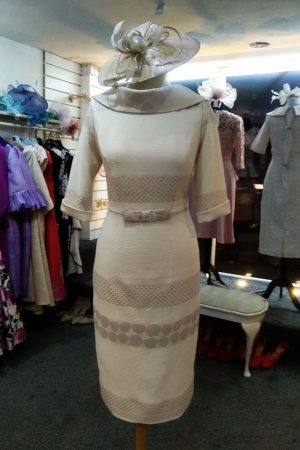 Cassandra MD05- Rich Cream Champagne Taupe Rose Gold Dress